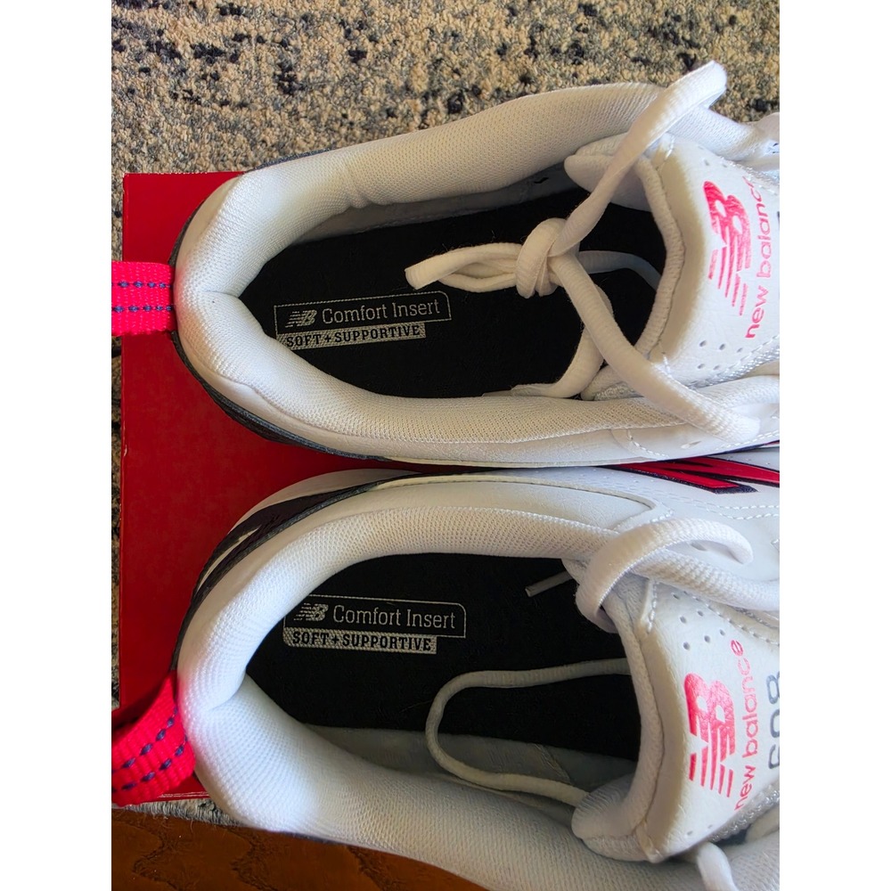 New Balance 608v5 Mens Training Shoes White Red MX608HR5 Extra Wide 4E Size 8 - Picture 3 of 11